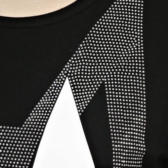 Hilary Radley Black Sequin Star Tee Shirt Size M - Picture 6 of 12